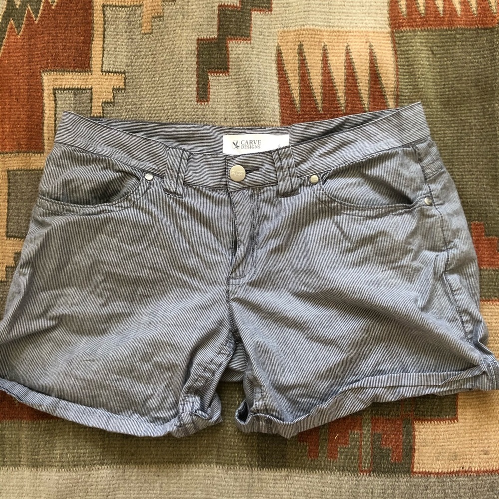 Carve Designs Rolled Hem Stripe Shorts